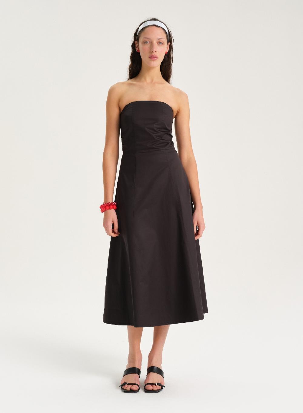 Etiqueta negra Vestido strapless poplin Los más vendidos