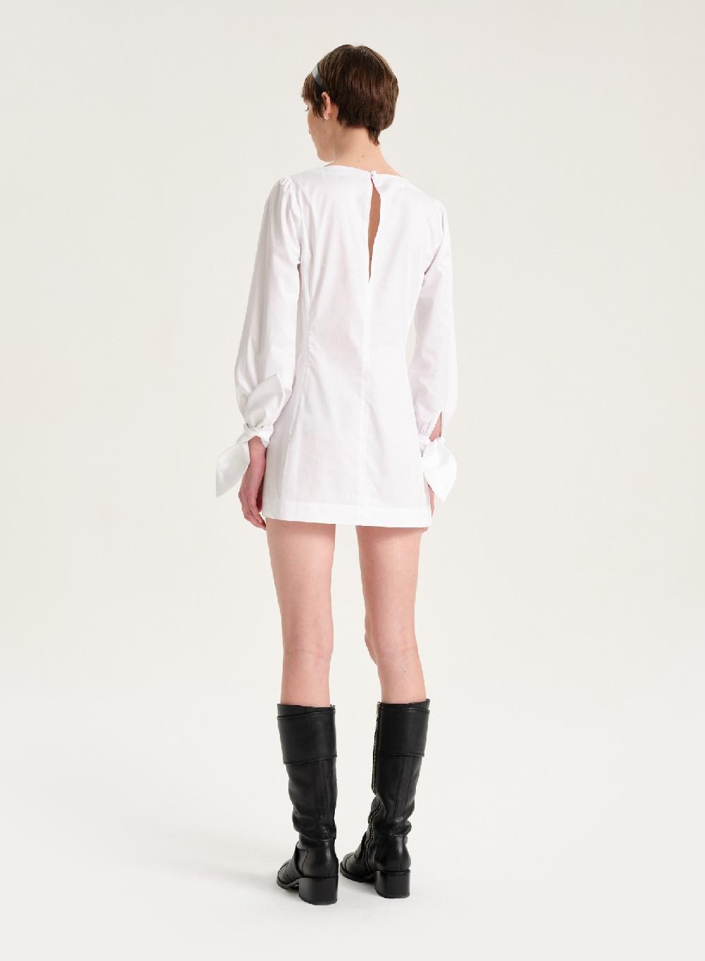 Etiqueta negra Vestido manga larga poplin Descuento