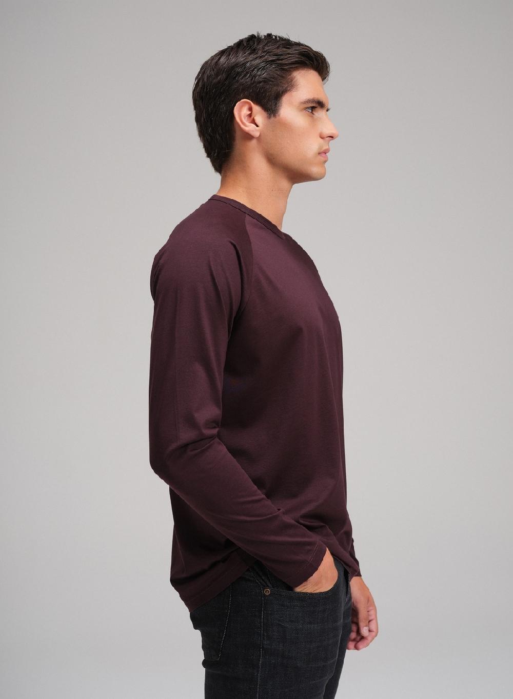 Etiqueta negra Remera raglan cuello U manga larga luxury Liquidación