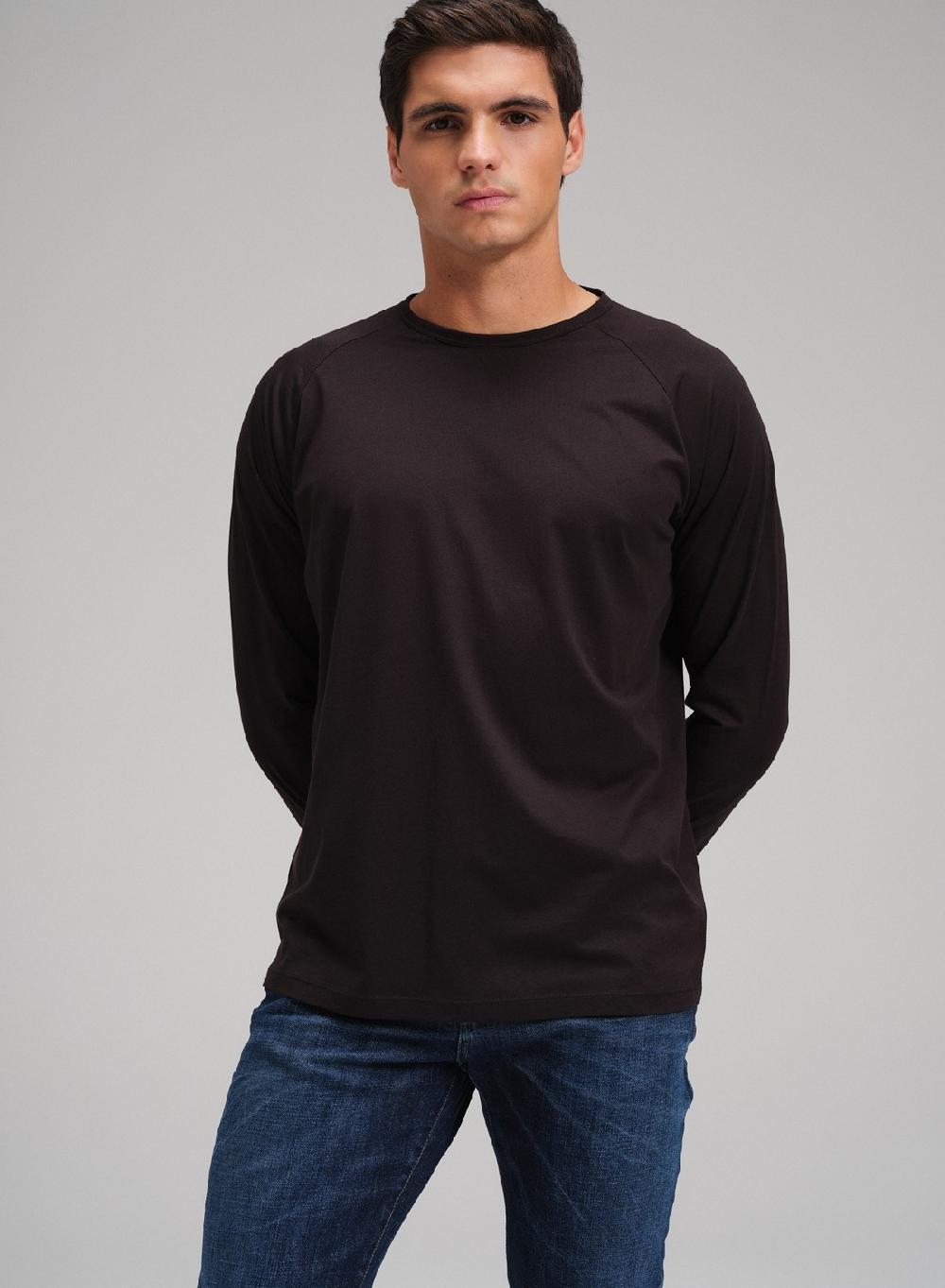 Etiqueta negra Remera raglan cuello U manga larga luxury Mejor oferta