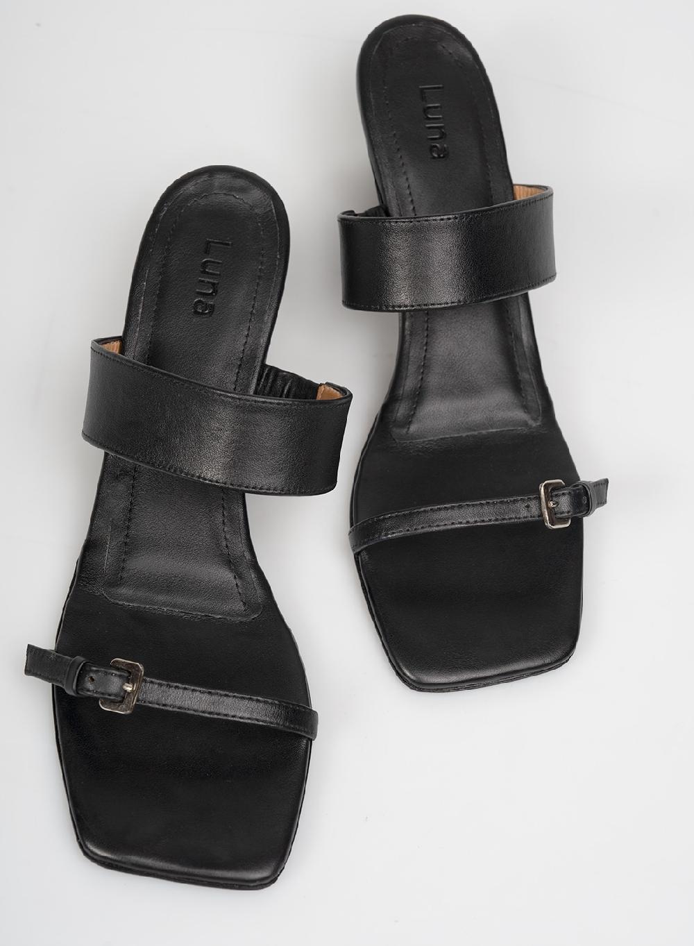Etiqueta negra Sandalia Tiras Outlet