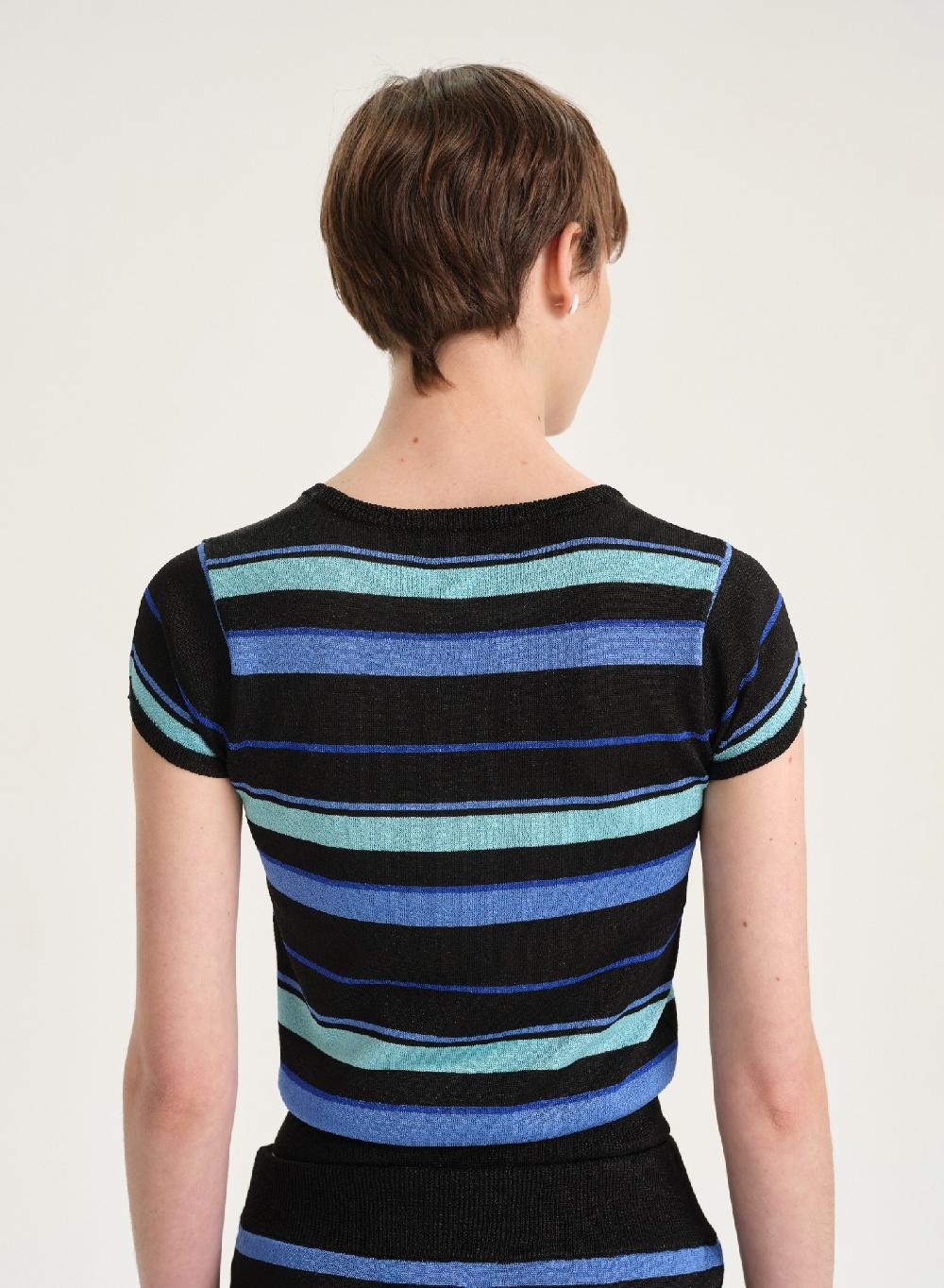 Etiqueta negra Remera rayas lurex Gran oferta