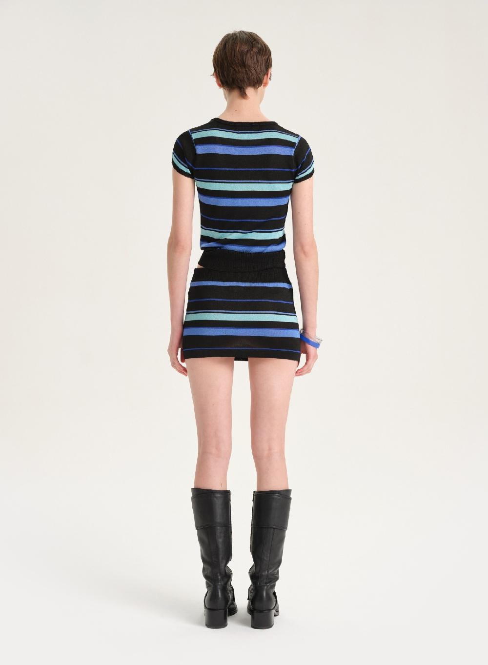 Etiqueta negra Pollera rayas lurex Rebajas de fábrica