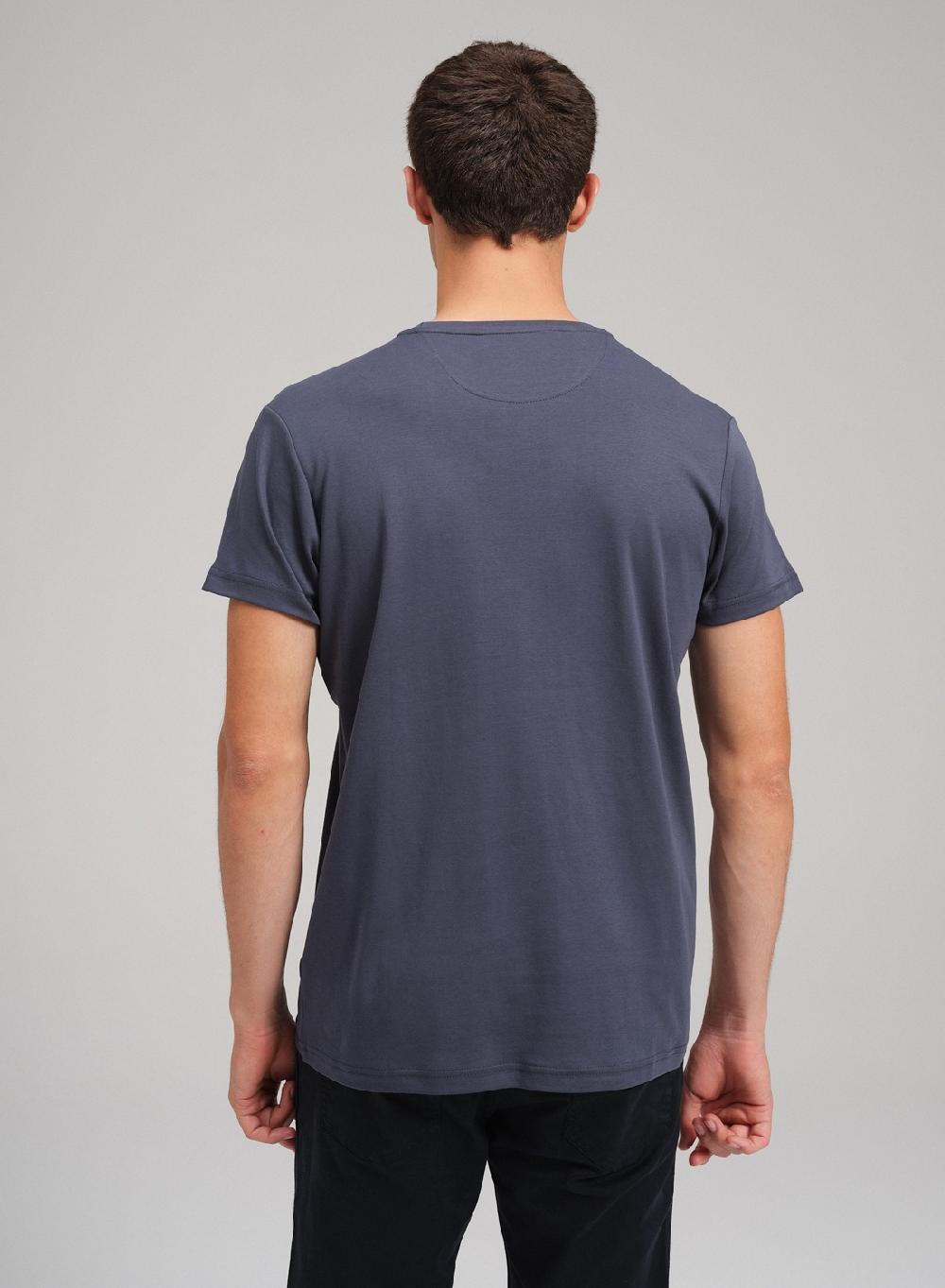 Etiqueta negra Remera cuello U liquid cotton Precio de fábrica