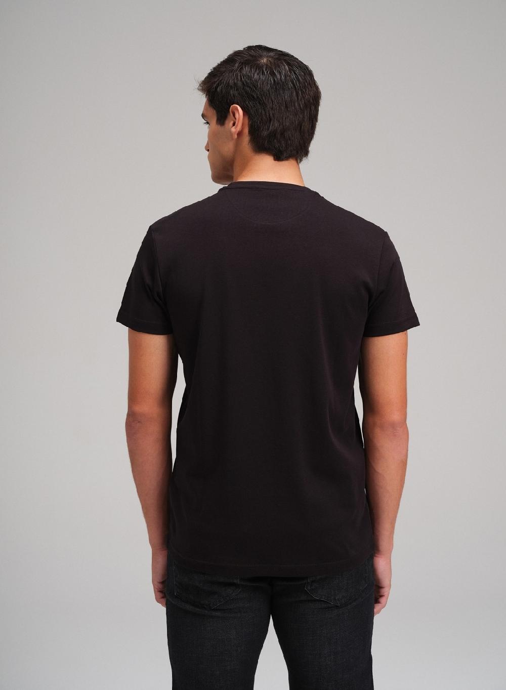 Etiqueta negra Remera cuello U liquid cotton Promoción por tiempo limitado