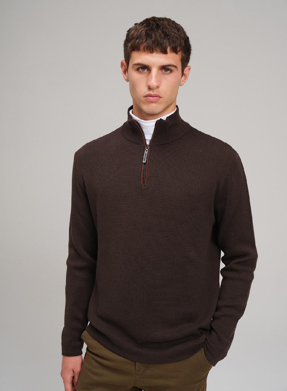 Etiqueta negra Sweater media polera cierre Ottoman Envío internacional gratuito