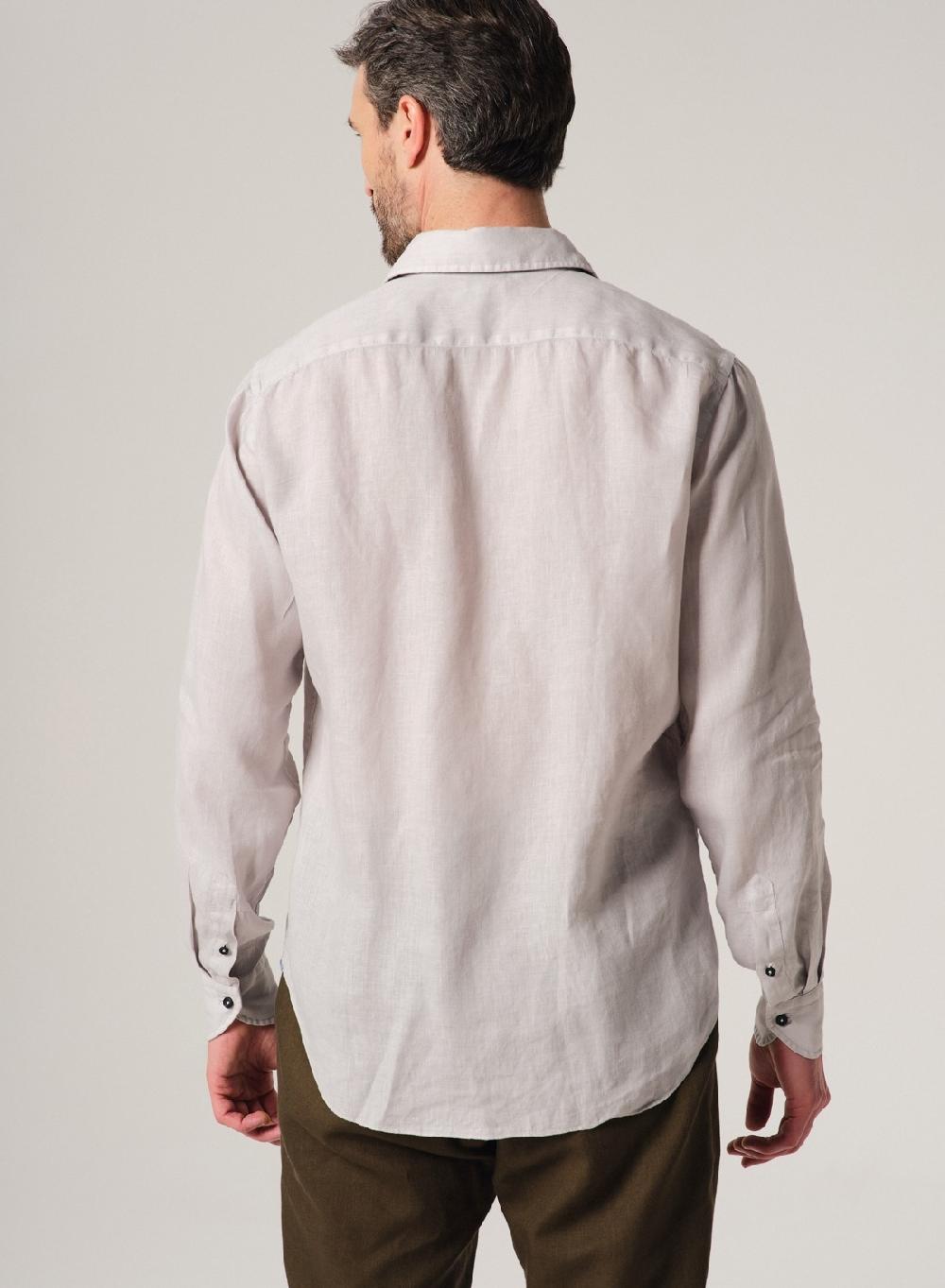 Etiqueta negra Camisa Lino Garment DYE Made in Italy Rebajas
