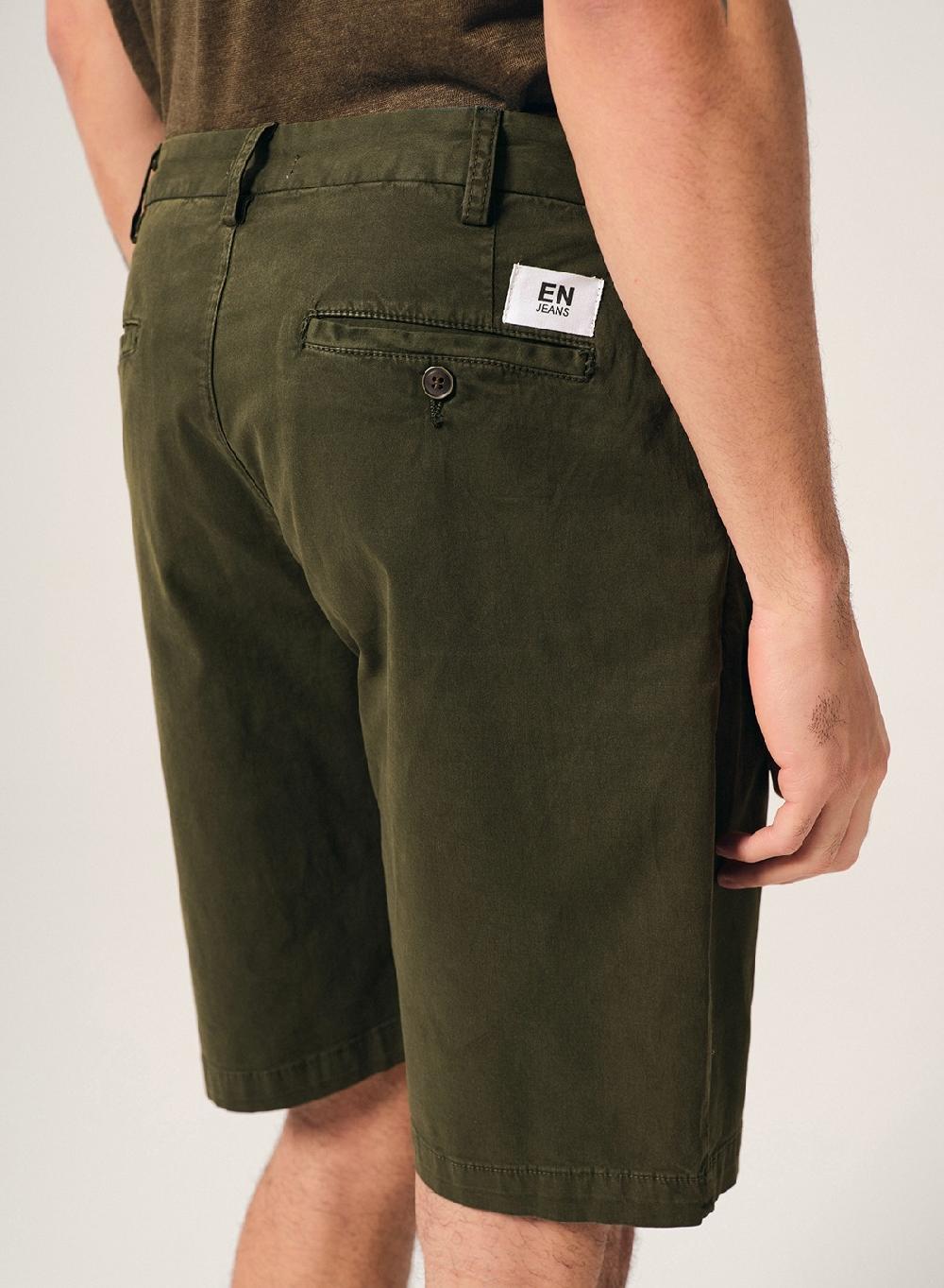 Etiqueta negra Bermuda gabardina garment dye Rebajas de fábrica