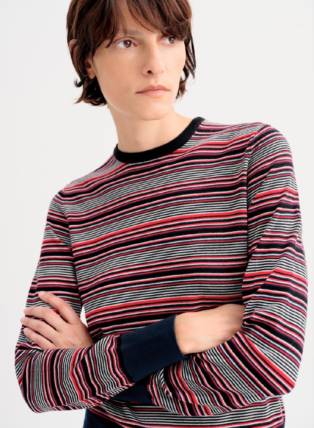Etiqueta negra Sweater clasico rayitas merino Grandes ahorros