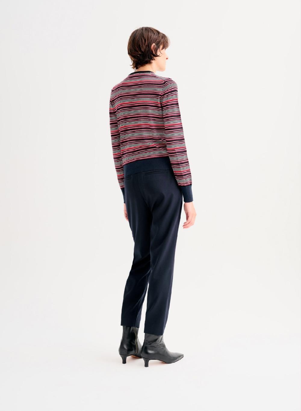 Etiqueta negra Sweater clasico rayitas merino Grandes ahorros
