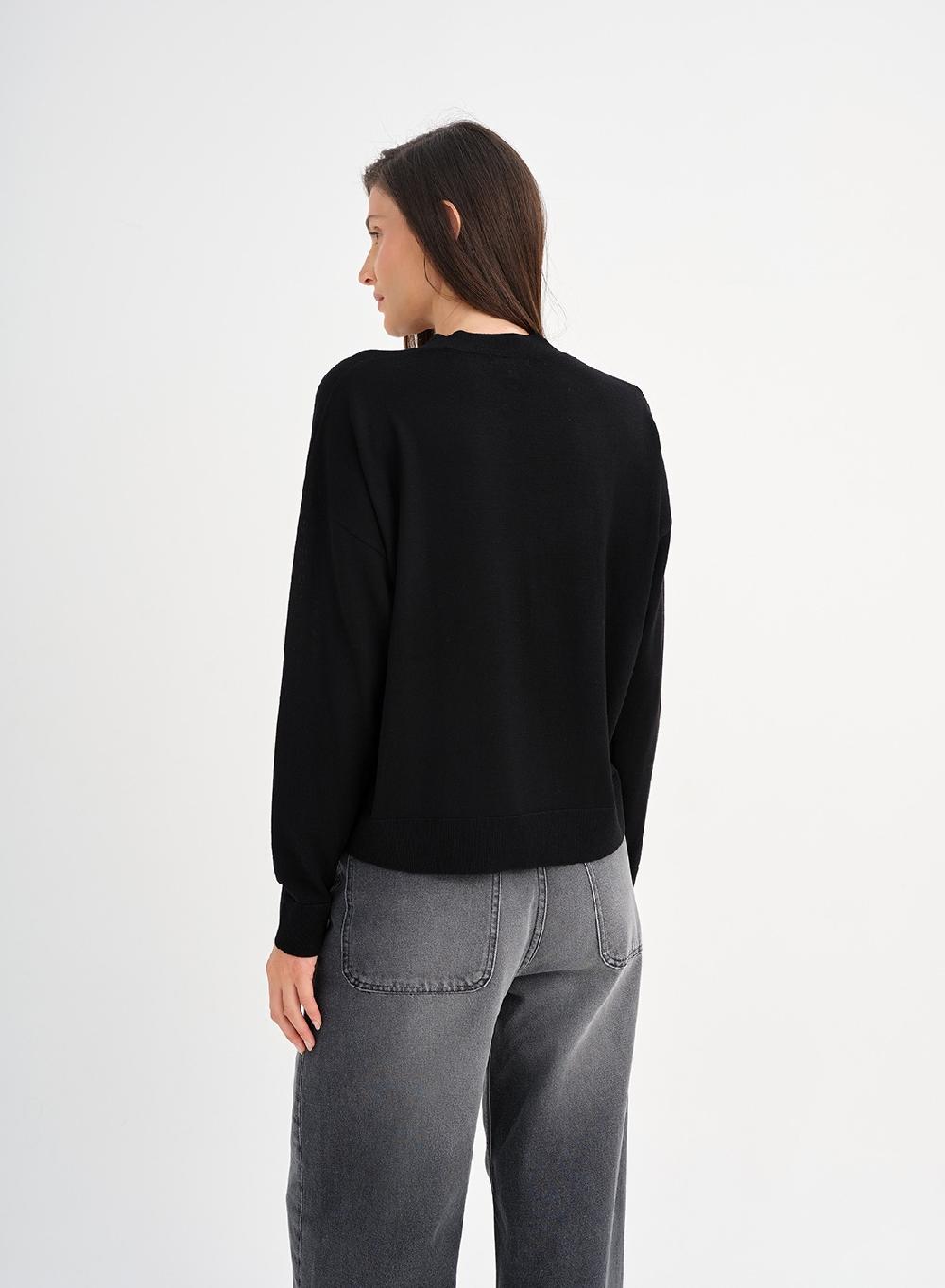 Etiqueta negra Sweater amplio merino Outlet