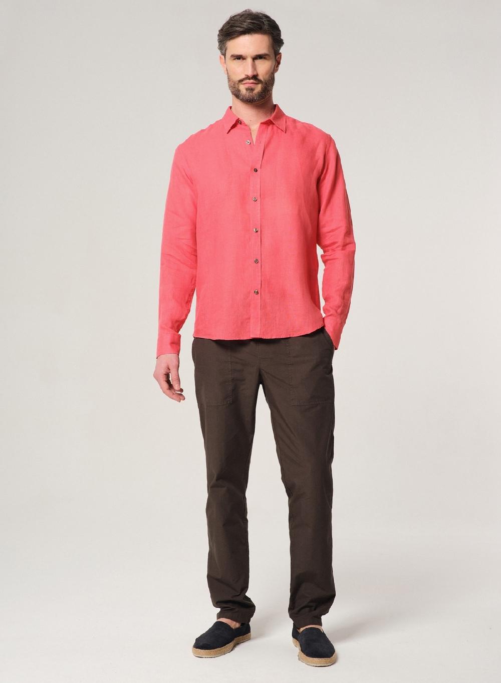 Etiqueta negra Camisa lino lavado Rebajas online