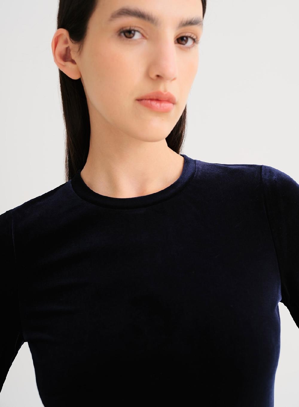 Etiqueta negra Remera terciopelo spandex Superdescuento