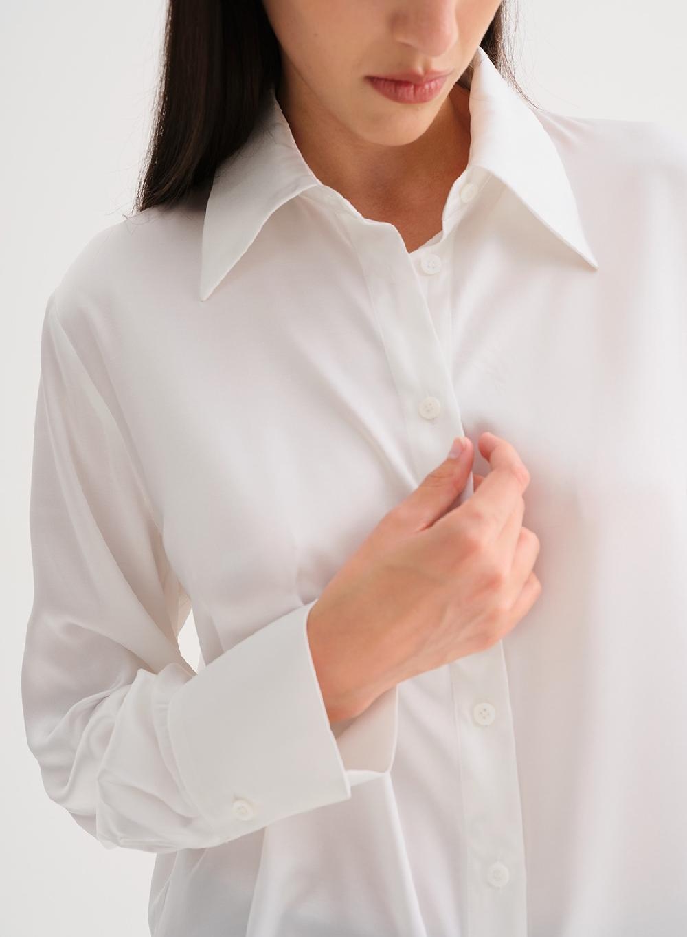 Etiqueta negra Camisa cuello seda Grandes descuentos