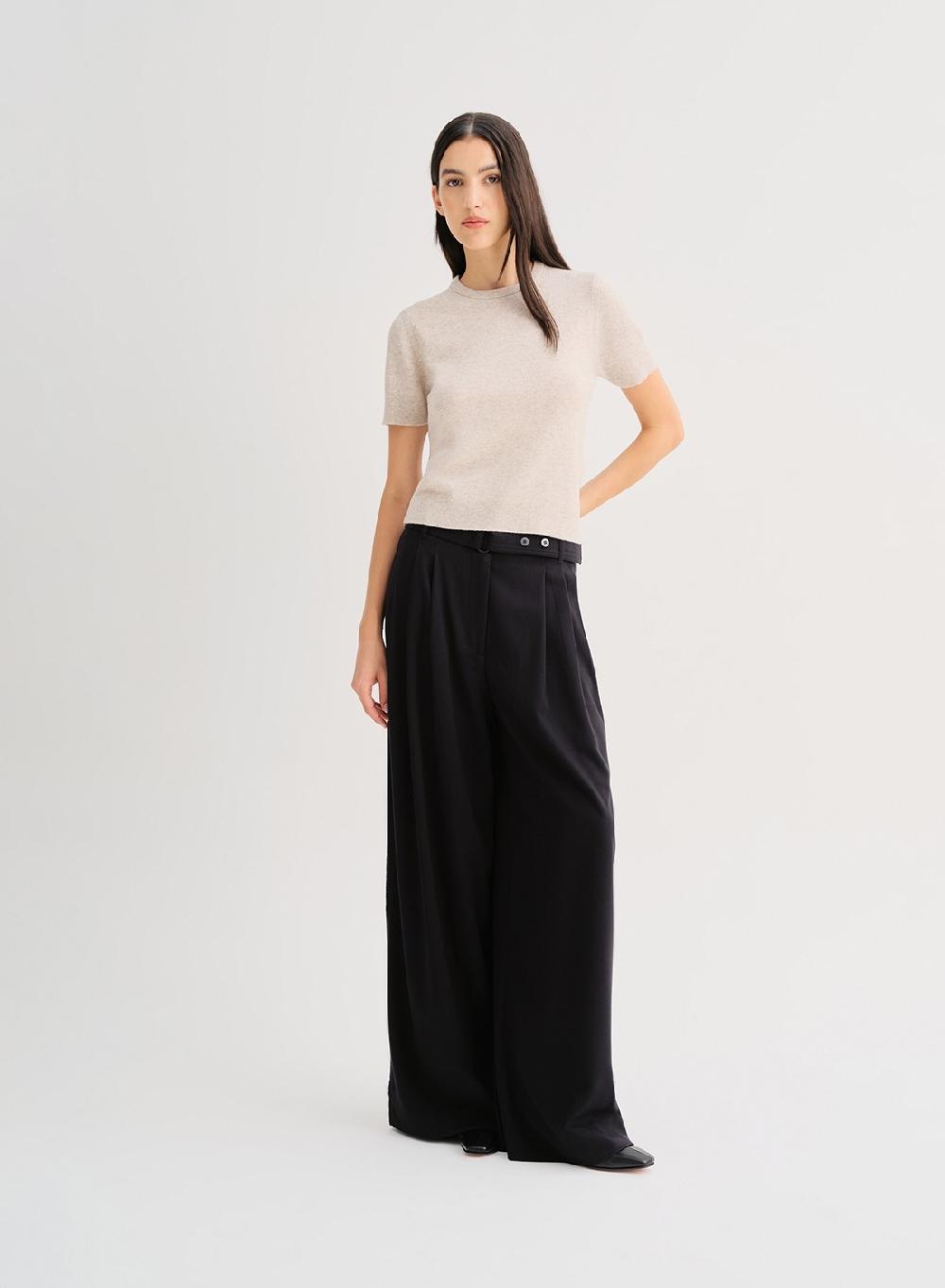 Etiqueta negra Remera tejida lana cashmere En oferta