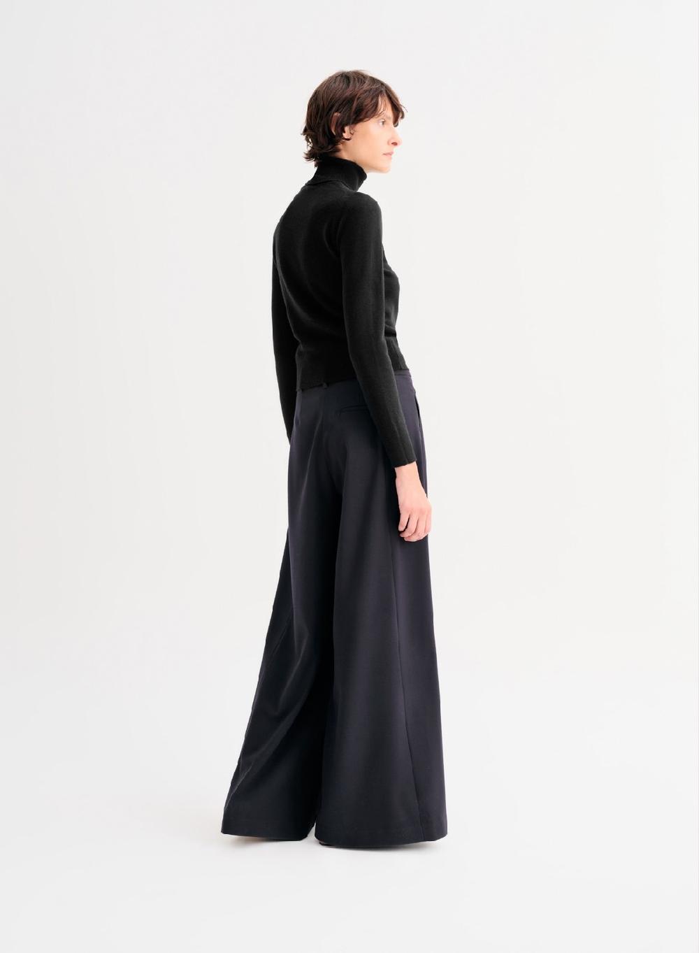 Etiqueta negra Polera tejida lana cashmere Oferta exclusiva