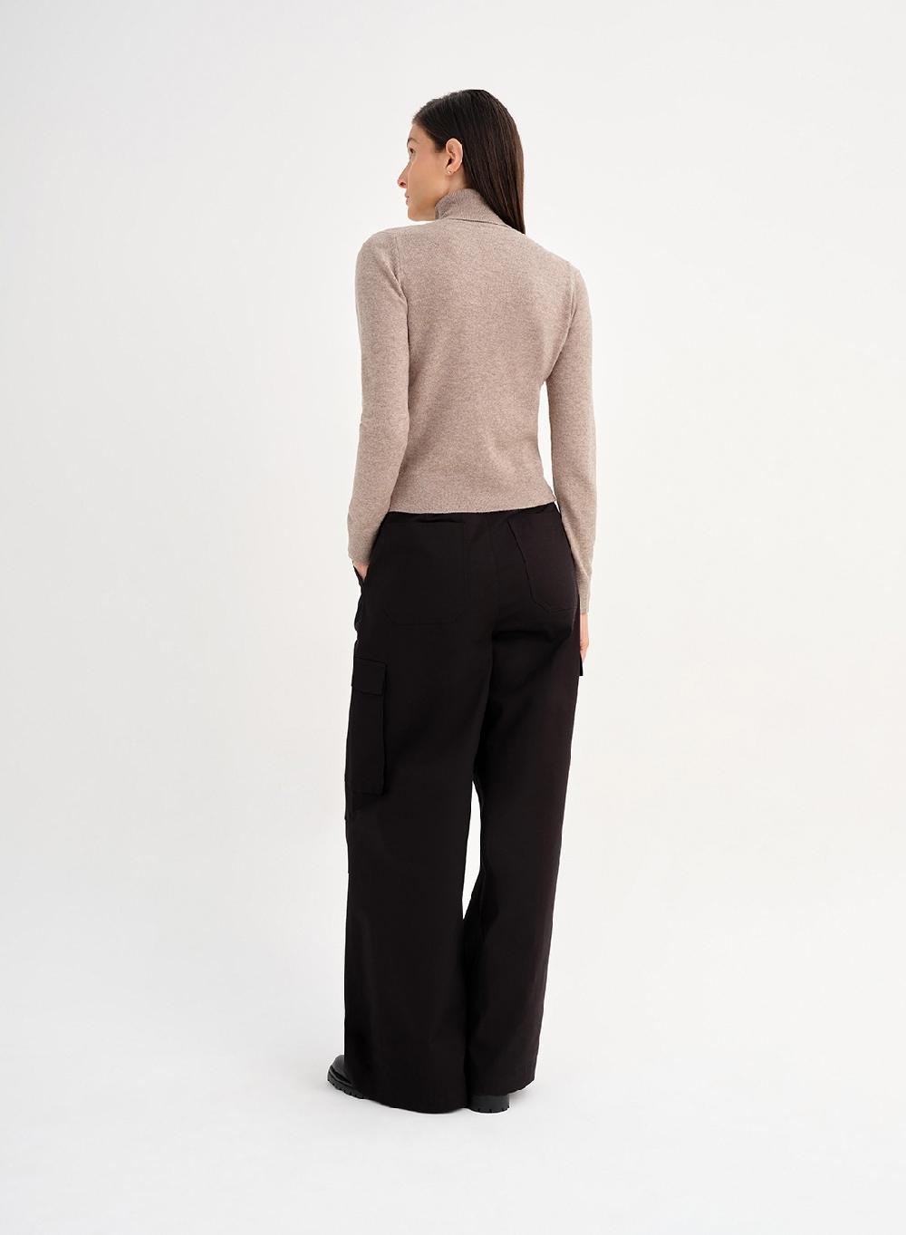 Etiqueta negra Polera tejida lana cashmere Descuento por venta flash