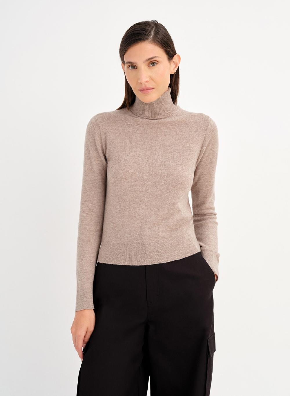 Etiqueta negra Polera tejida lana cashmere Descuento por venta flash