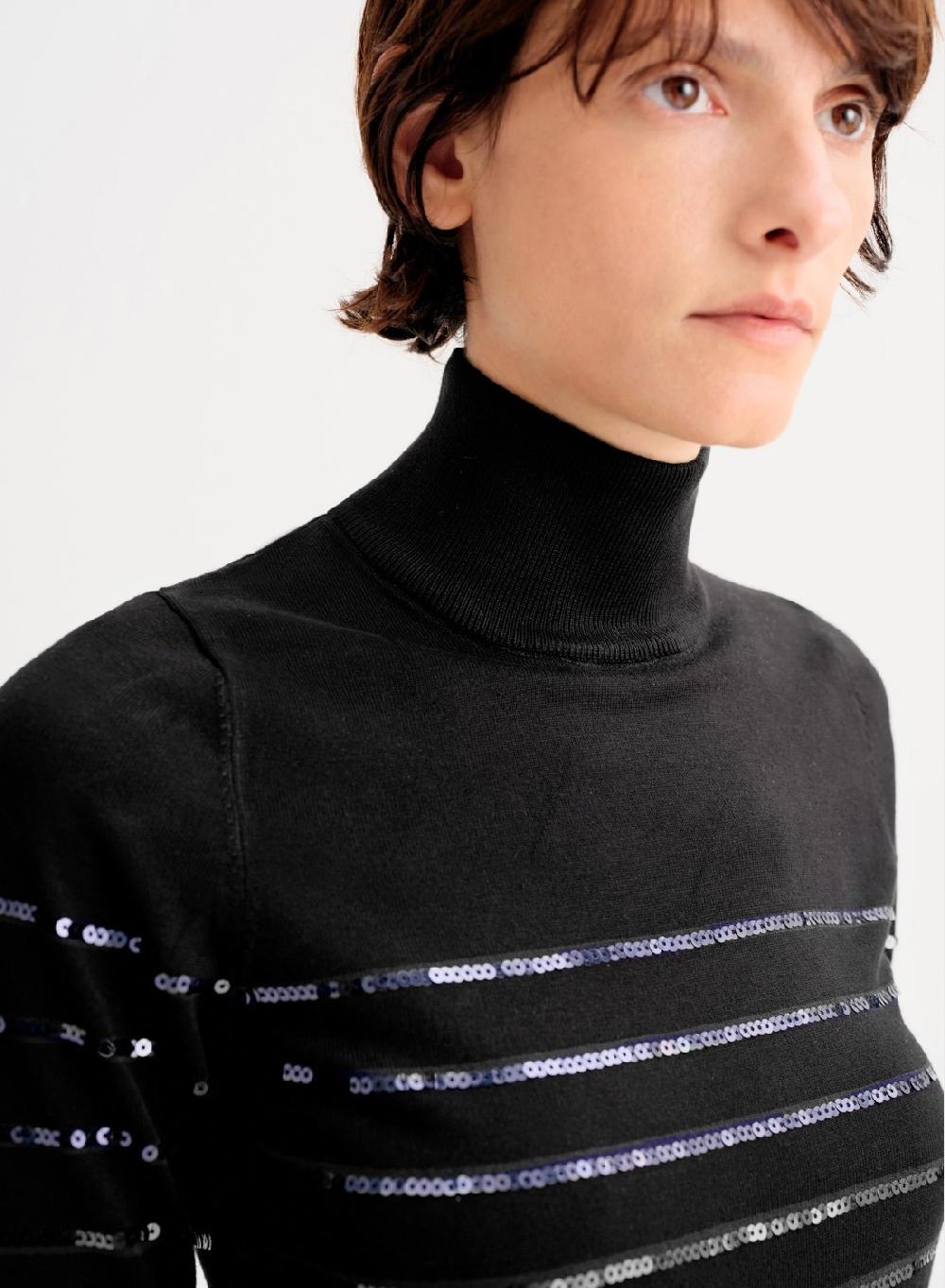 Etiqueta negra Polera tejida marinera Ofertas especiales