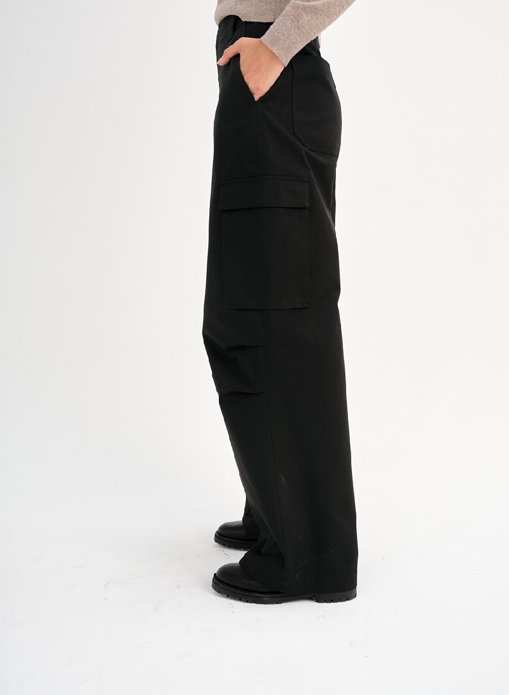 Etiqueta negra Pantalon bolsillos gabardina En oferta