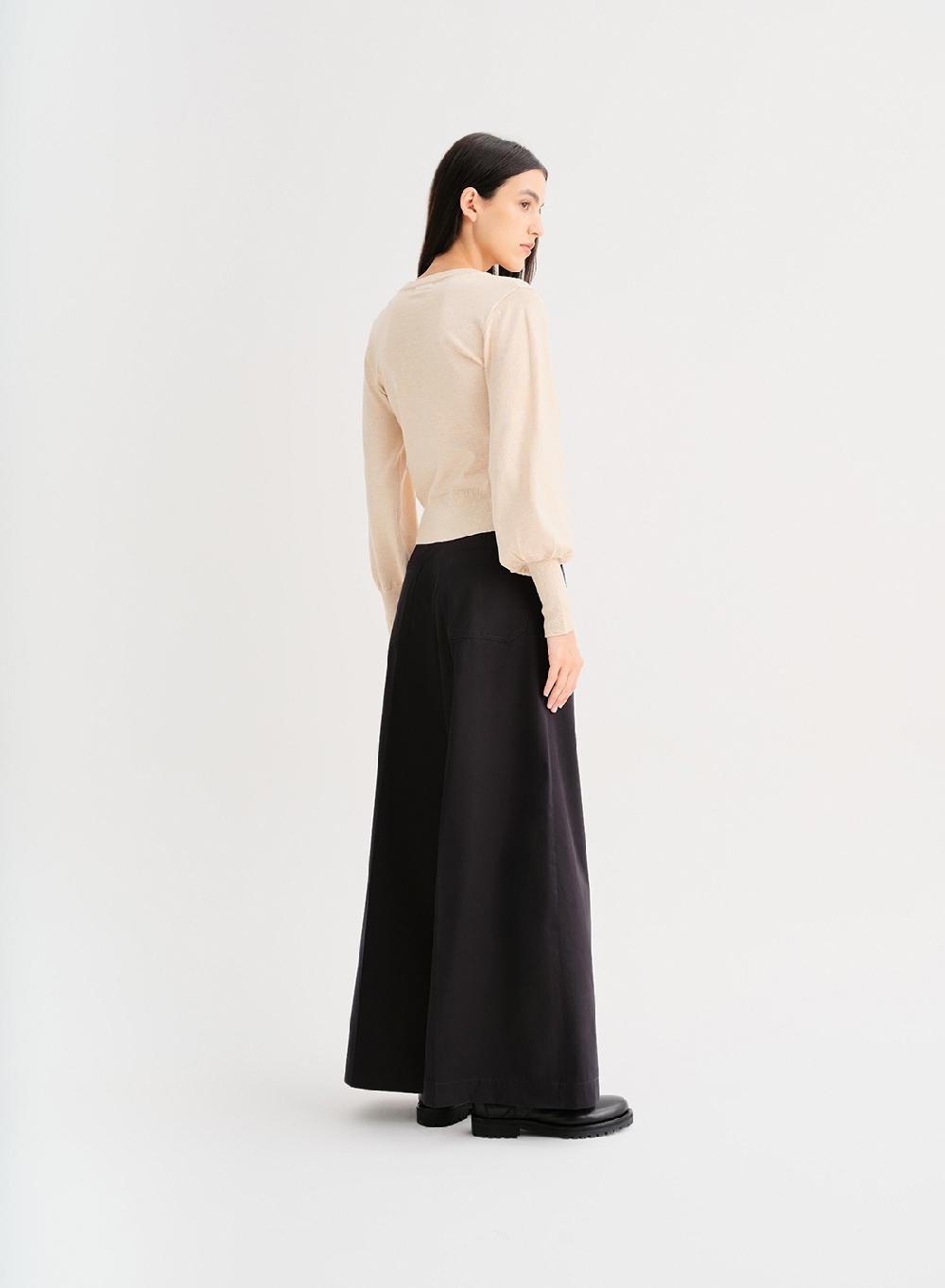 Etiqueta negra Pantalon ancho Mejor oferta