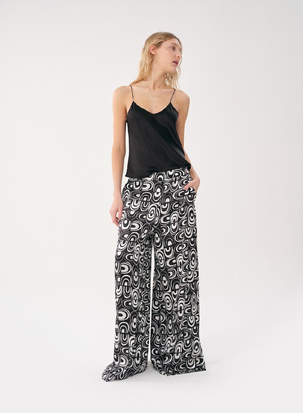 Etiqueta negra Pantalon pijama estampa seda Último día
