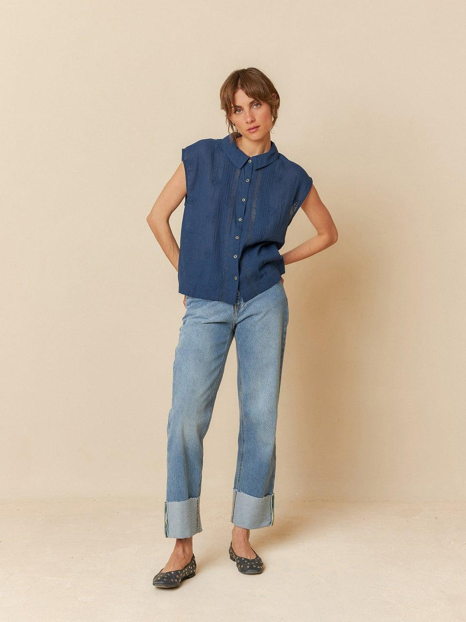 Indi & cold CAMISA BORDADA ALGODÓN Precios de Black Friday