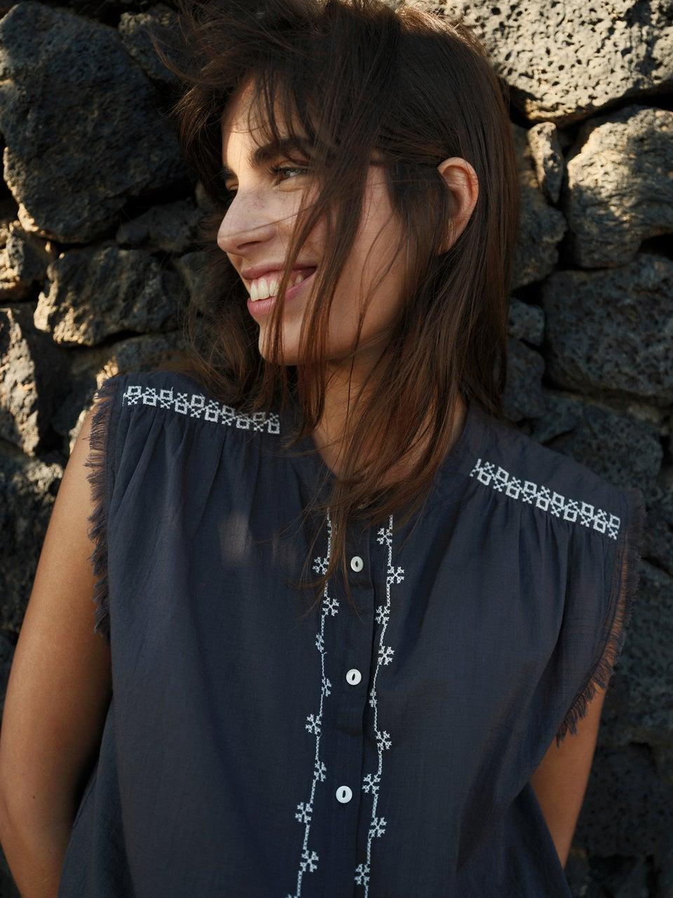 Indi & cold CAMISA BORDADOS PUNTO DE CRUZ Ahorra y exporta