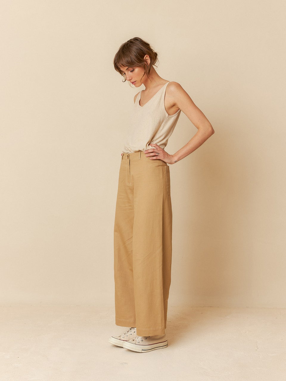 Indi & cold PANTALÓN CROP GABARDINA Tienda de fábrica