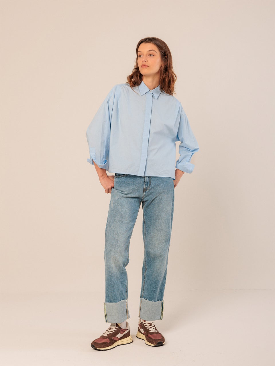 Indi & cold CAMISA CROP POPELÍN Rebajas de fin de temporada