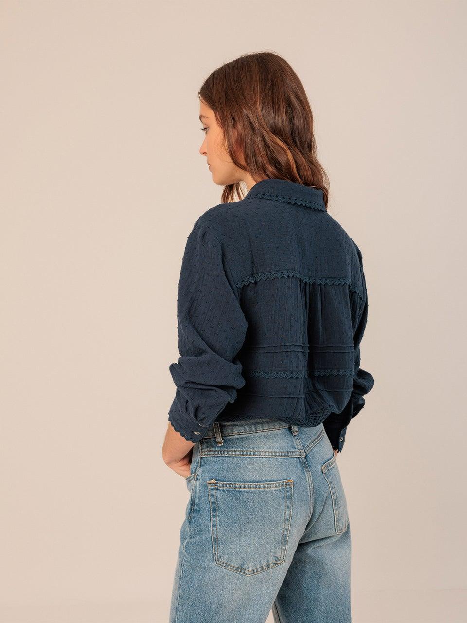 Indi & cold CAMISA DE PLUMETI Y PUNTILLA Ofertas