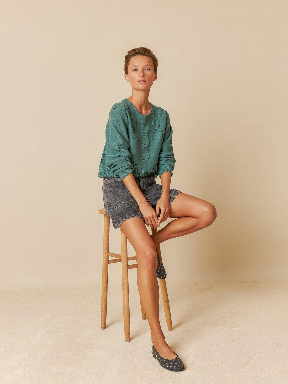 Indi & cold JERSEY EFECTO CROCHET Venta caliente