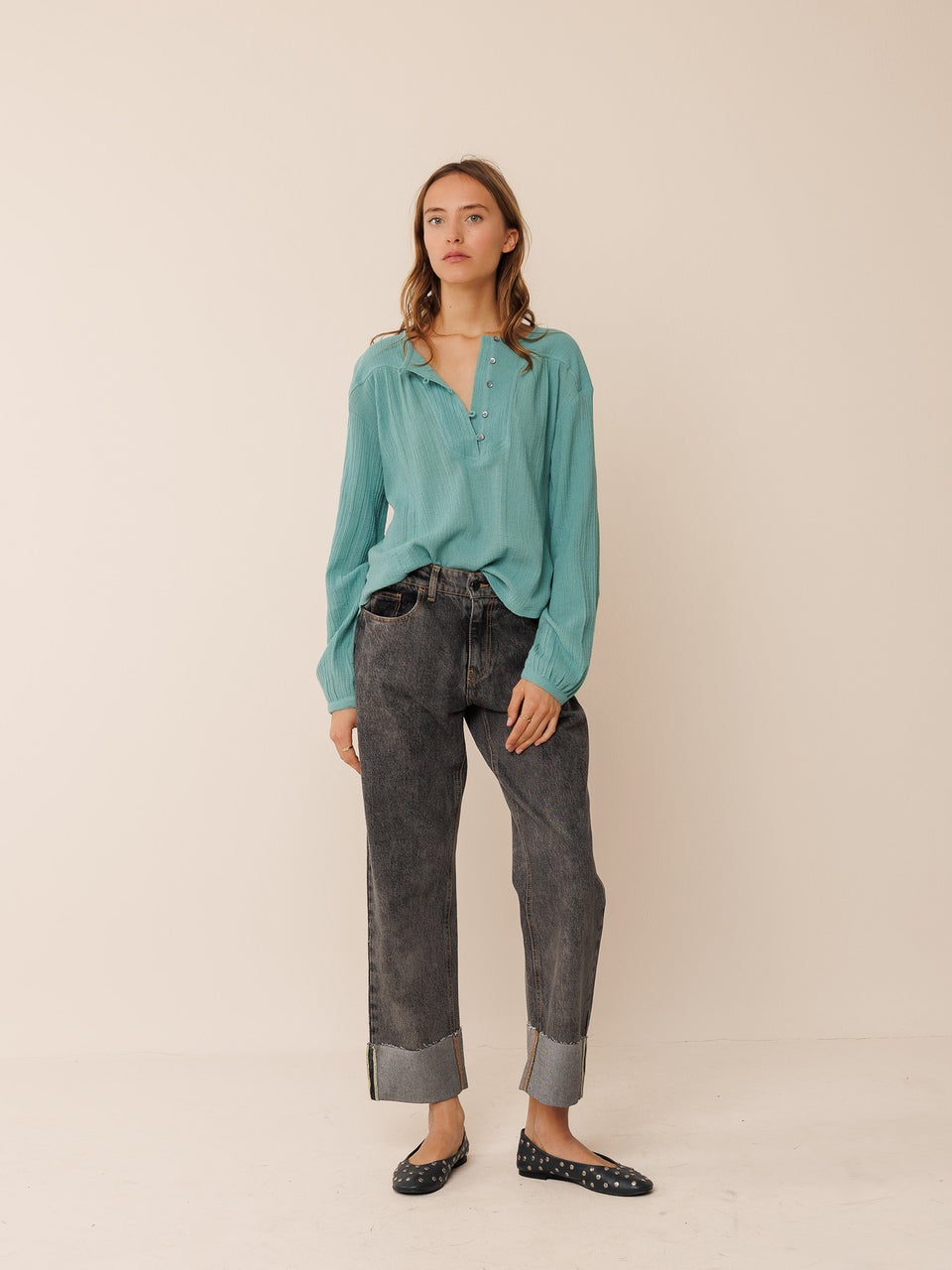 Indi & cold BLUSA BOMBINADA MANGAS Descuento por venta flash