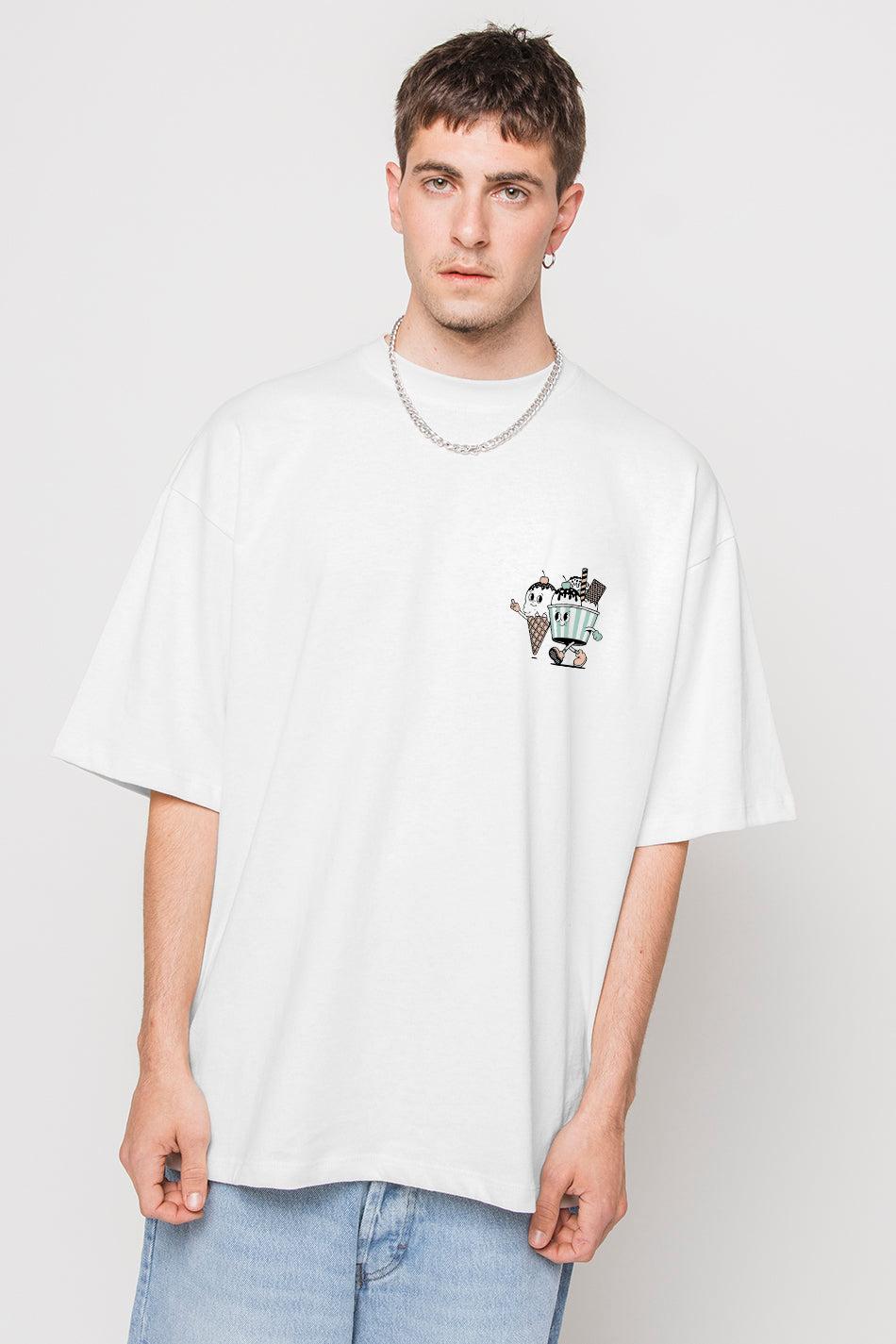 kaotiko Camiseta Washed Ice Cream White Grandes descuentos