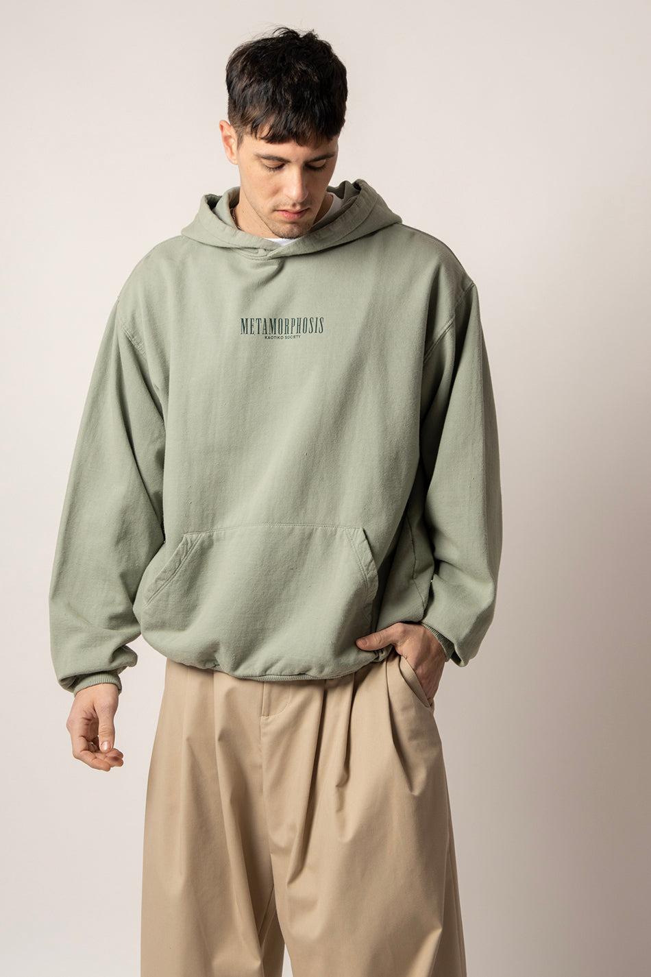 kaotiko Sudadera Washed Metamorphosis Light Green Rebajas de fin de temporada