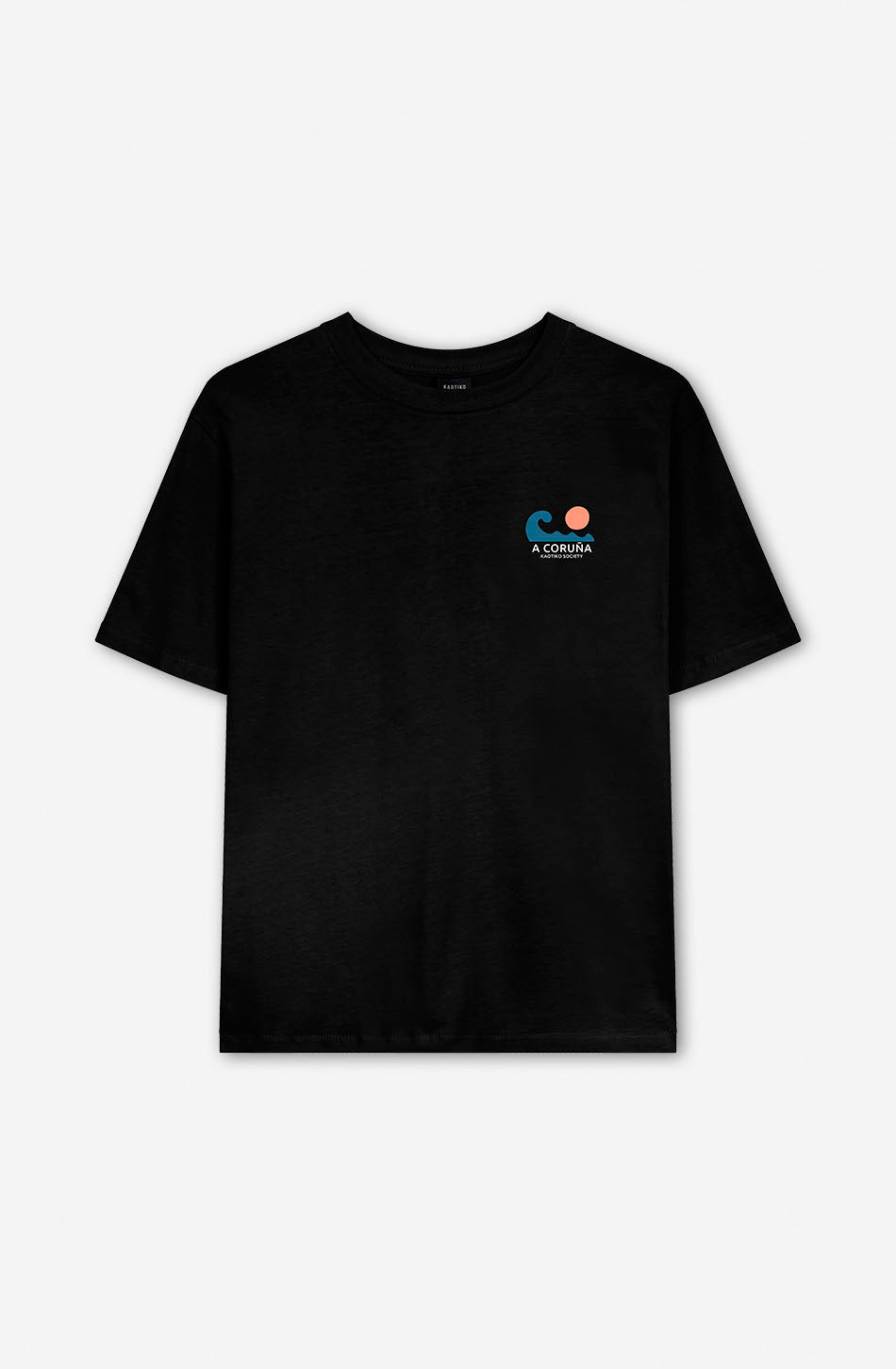 kaotiko Camiseta Washed A Coruña Black Devoluciones gratuitas