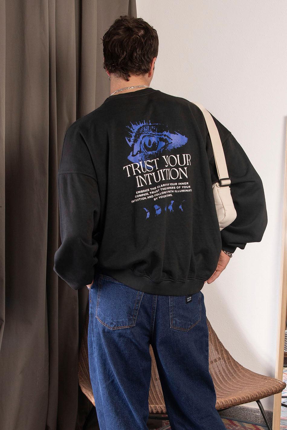kaotiko Sudadera Washed Eye Trust Your Intuition Black Envío gratis