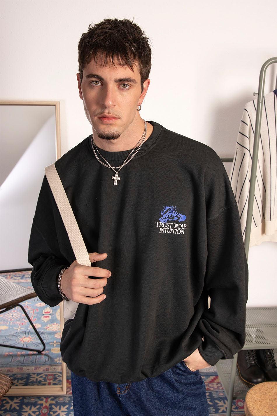 kaotiko Sudadera Washed Eye Trust Your Intuition Black Envío gratis