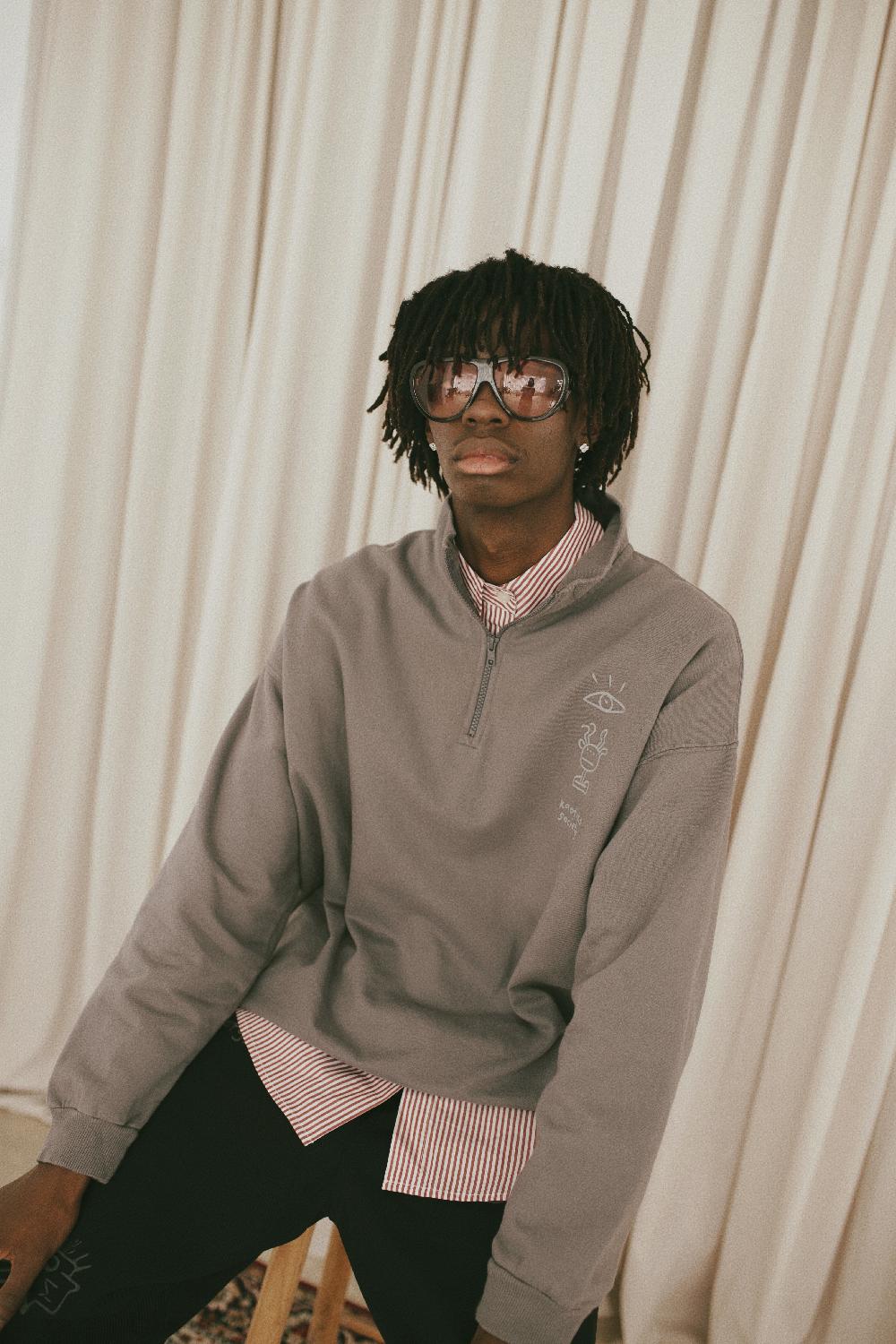 kaotiko Sudadera Washed Zip Boy Urban Threesome Gray Últimos 2 días