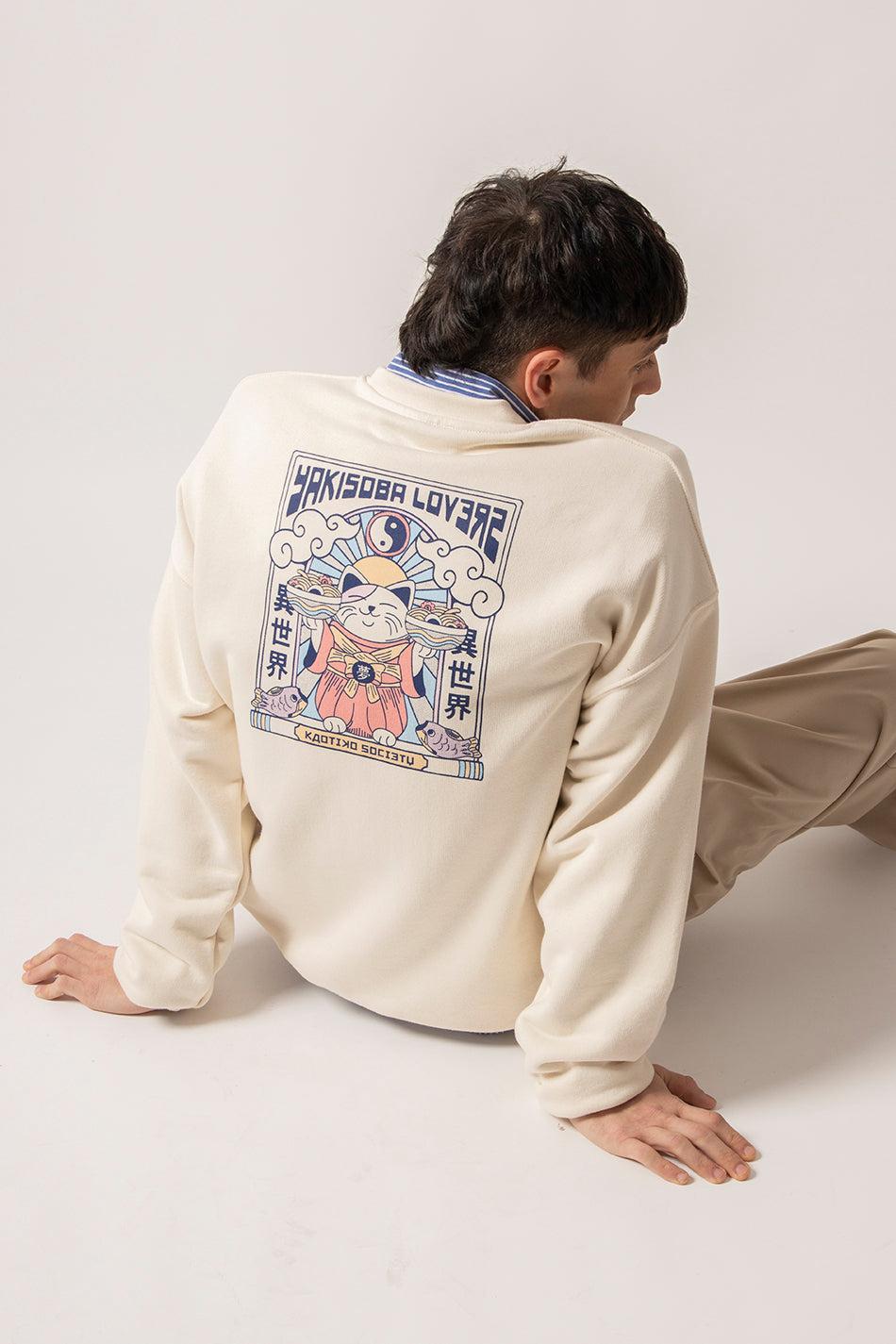 kaotiko Sudadera Yakisoba Lovers Organic Cotton Ivory Oferta especial de fábrica