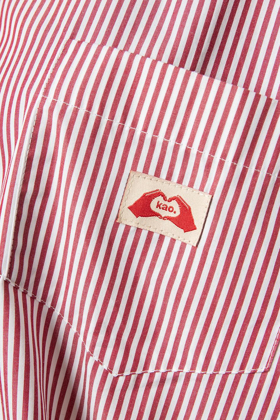 kaotiko Camisa Stripe Hand Heart Kao Ivory/Red Outlet online