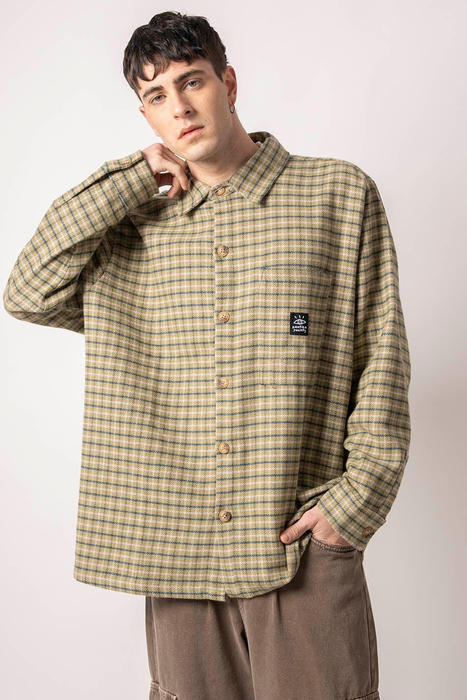 kaotiko Camisa Helsinki Checked Green Gran oferta