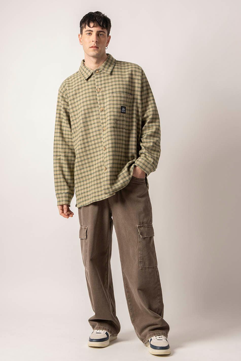 kaotiko Camisa Helsinki Checked Green Gran oferta