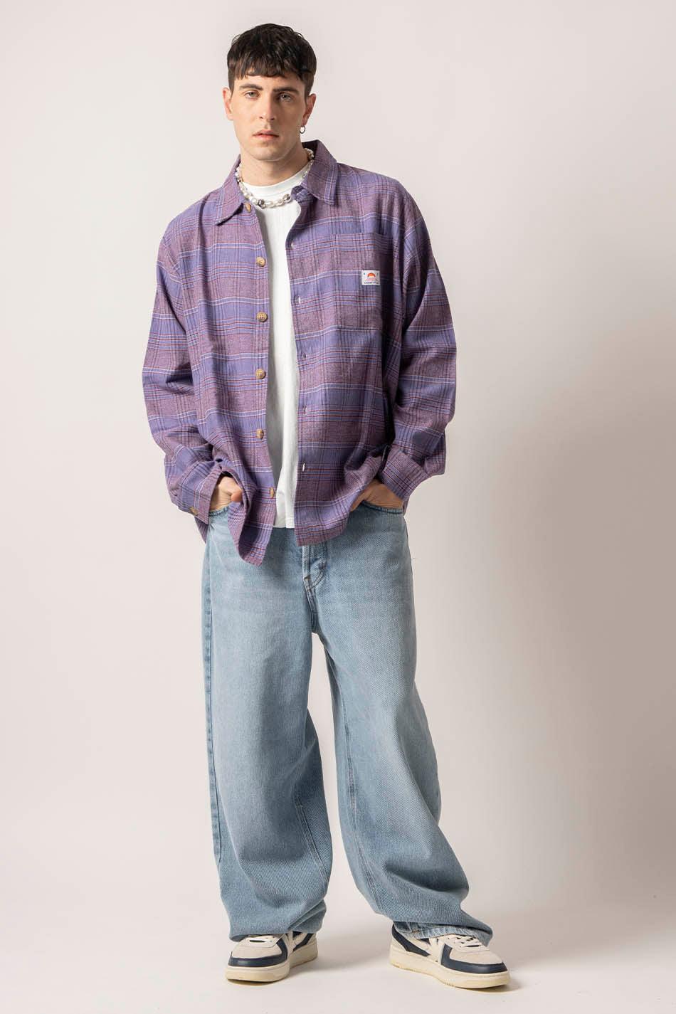 kaotiko Camisa Liverpool Checked Lilac Rebajas de fábrica