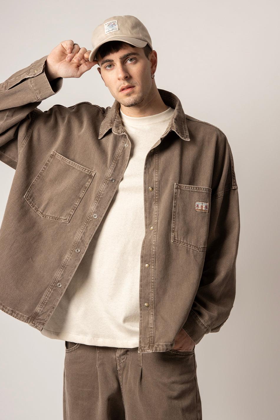 kaotiko Camisa Menkes Washed Brown Ventas relámpago