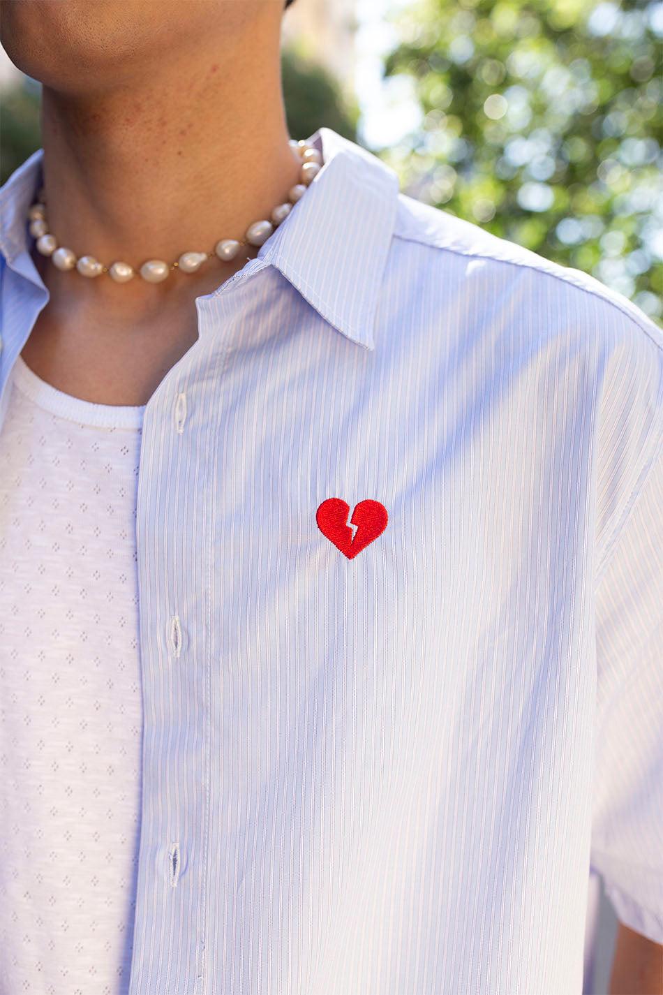 kaotiko Camisa Loui Heart Blue/ White Stripes Promoción trimestral