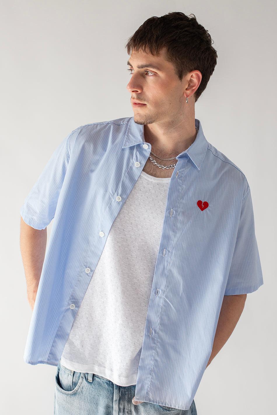 kaotiko Camisa Loui Heart Blue/ White Stripes Promoción trimestral