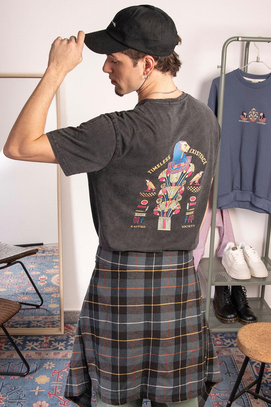 kaotiko Camiseta Washed Timeless Existence Black Oferta exclusiva