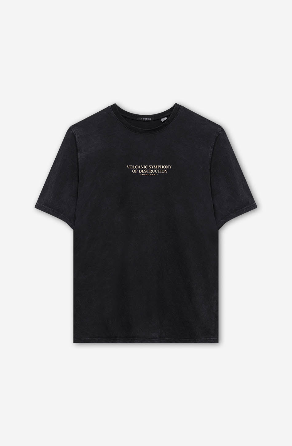kaotiko Camiseta Washed Volcanic Symphony Black Última moda