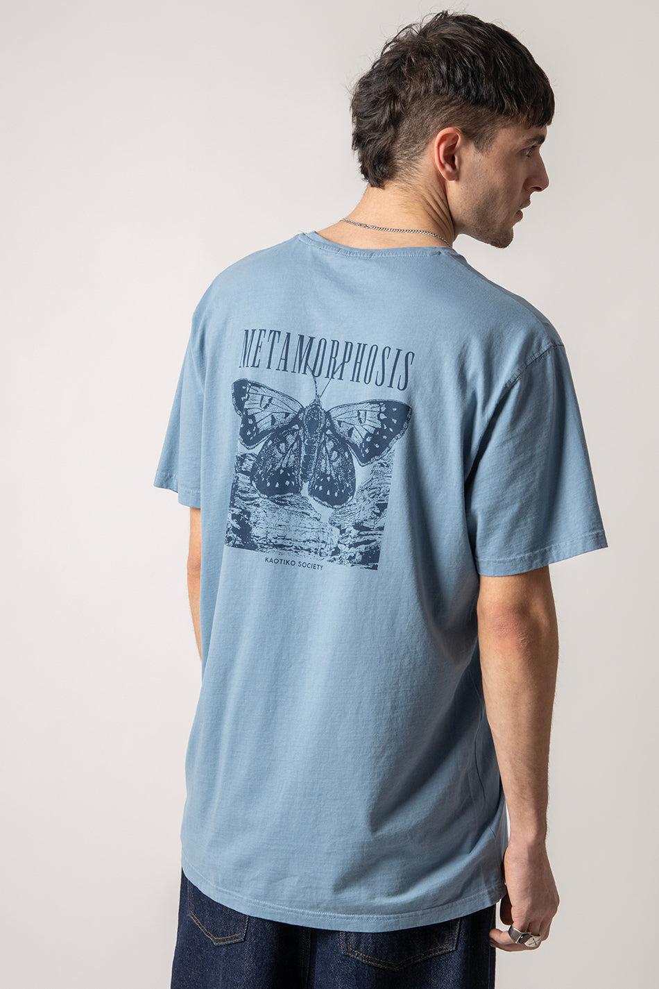 kaotiko Camiseta Washed Metamorphosis Blue Fly Descuento por venta flash